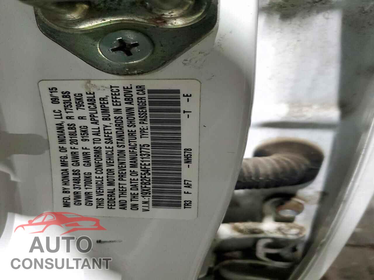 HONDA CIVIC 2015 - 19XFB2F54FE113775