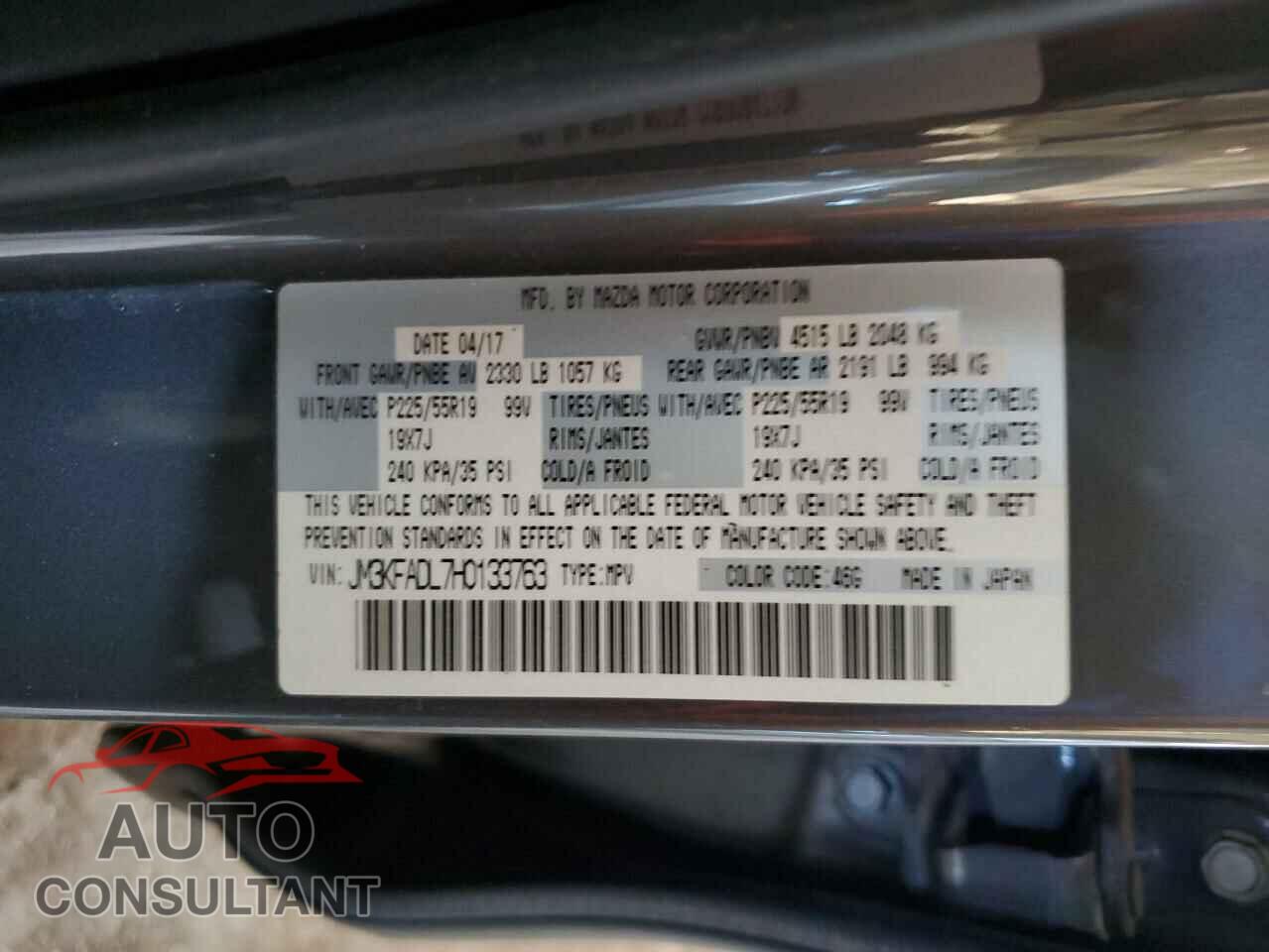 MAZDA CX-5 2017 - JM3KFADL7H0133763