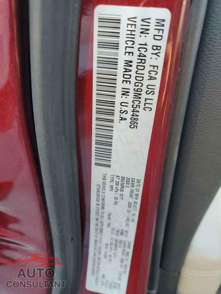 DODGE DURANGO 2021 - 1C4RDJDG9MC544865