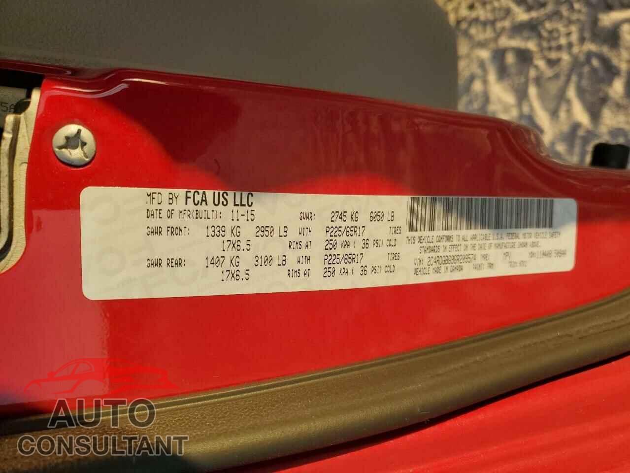 DODGE CARAVAN 2016 - 2C4RDGBG9GR209574