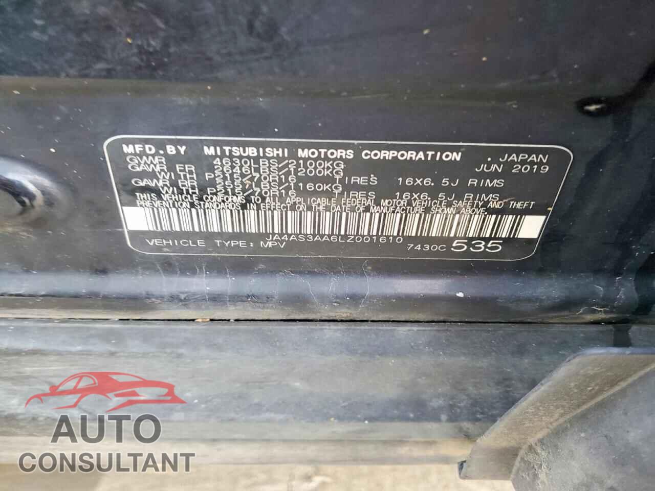 MITSUBISHI ECLIPSE 2020 - JA4AS3AA6LZ001610