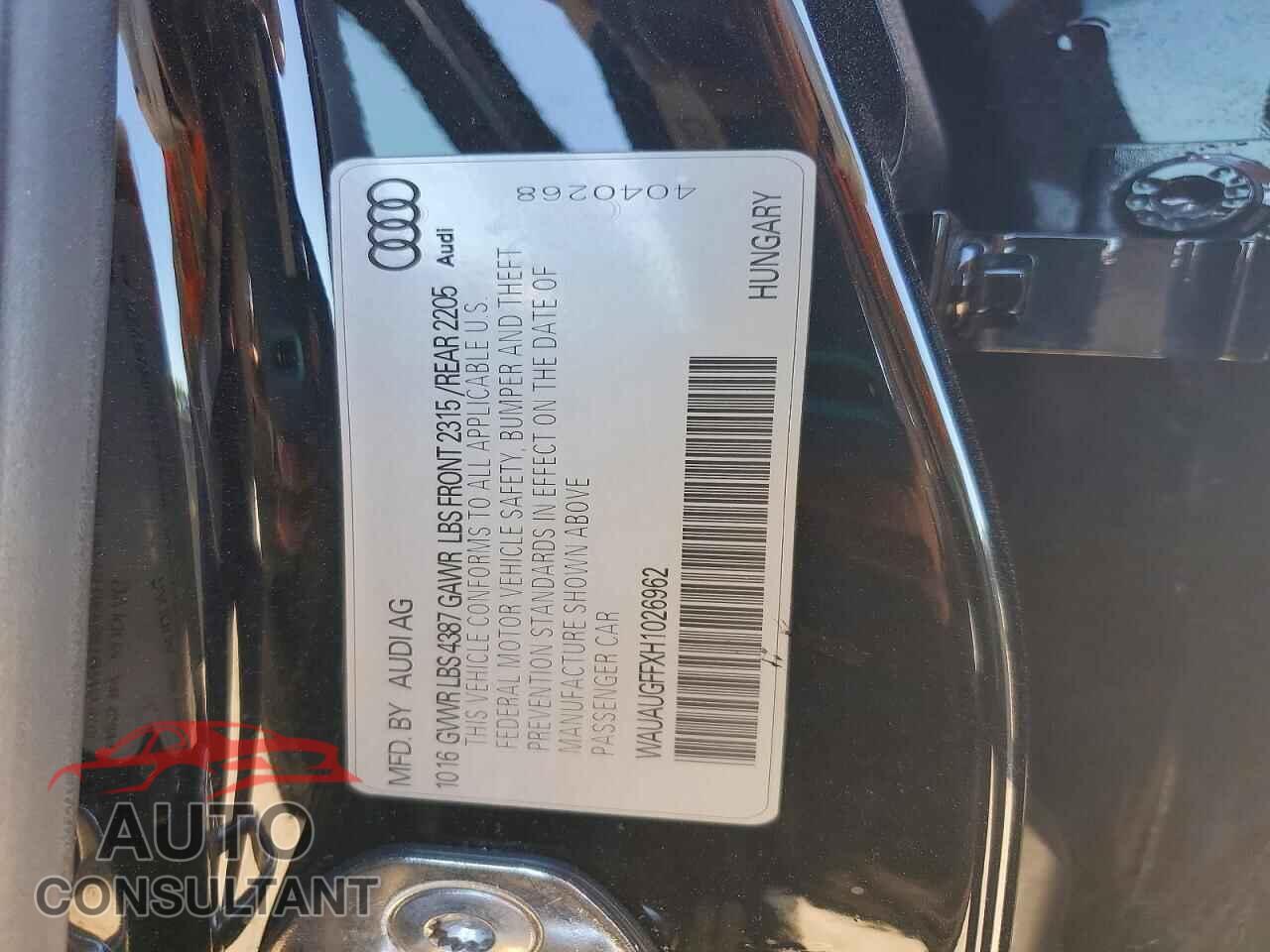 AUDI A3 2017 - WAUAUGFFXH1026962