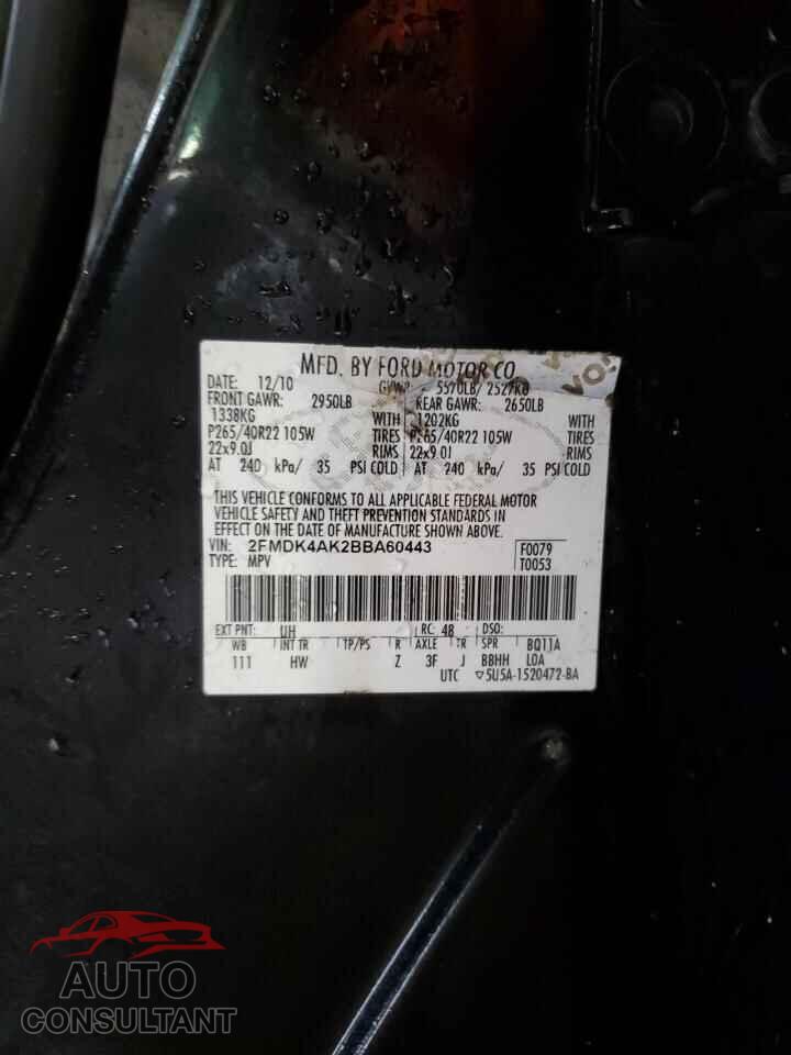 FORD EDGE 2011 - 2FMDK4AK2BBA60443