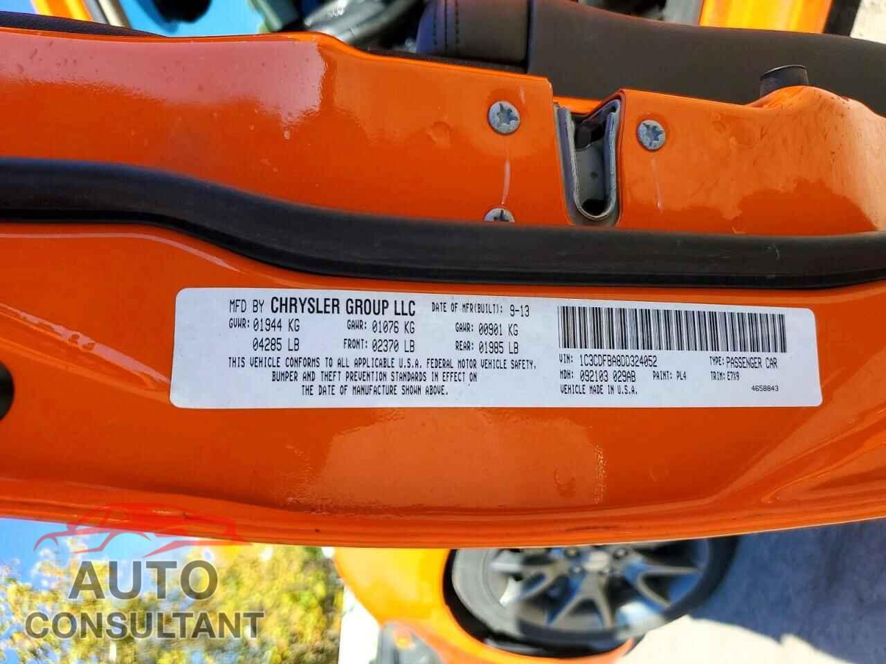 DODGE DART 2013 - 1C3CDFBA8DD324052