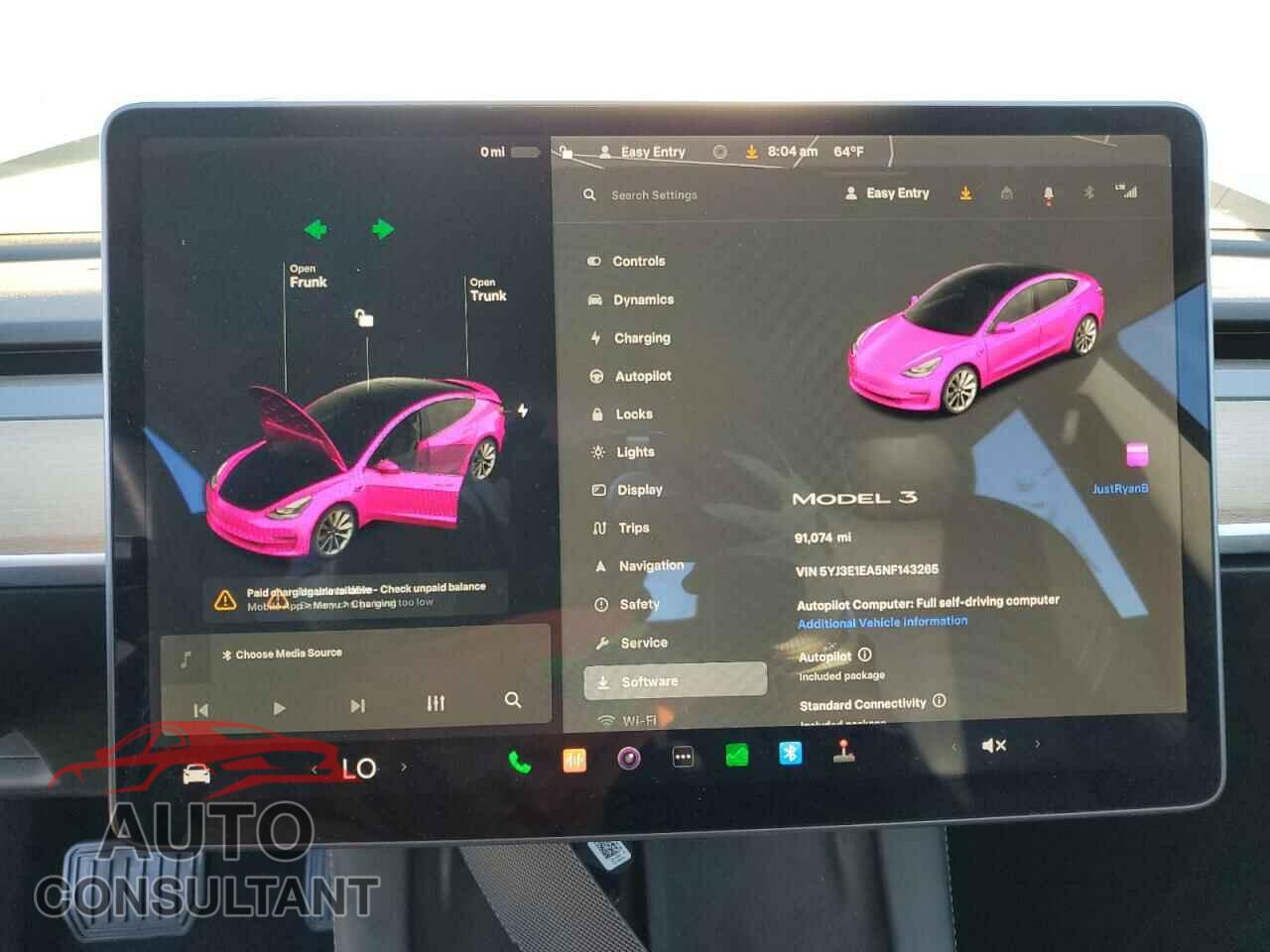 TESLA MODEL 3 2022 - 5YJ3E1EA5NF143265