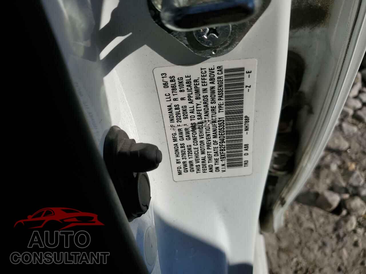 HONDA CIVIC 2013 - 19XFB2F94DE053531