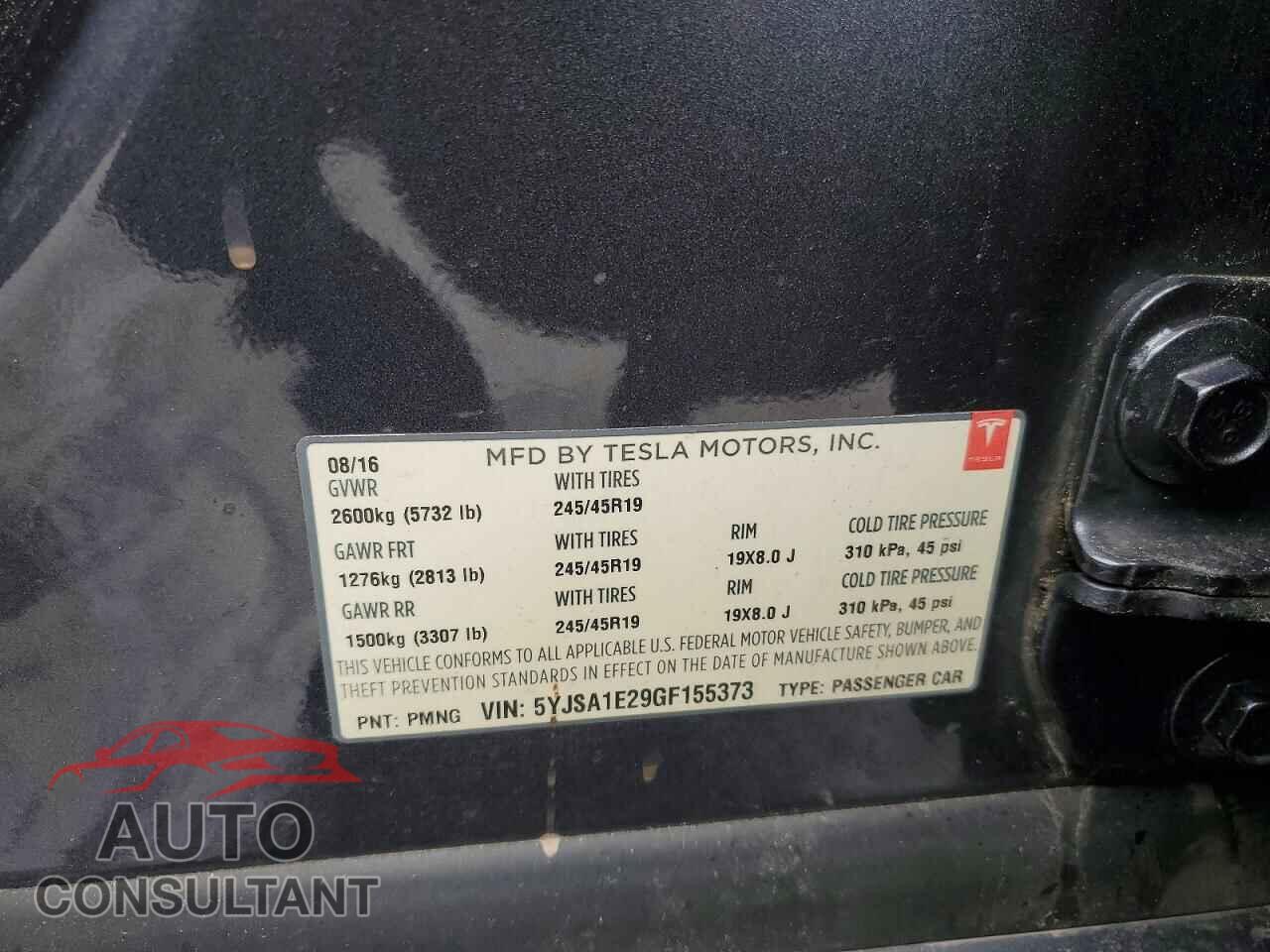 TESLA MODEL S 2016 - 5YJSA1E29GF155373