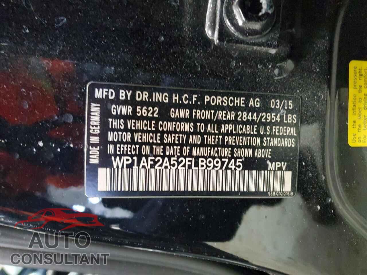 PORSCHE MACAN 2015 - WP1AF2A52FLB99745