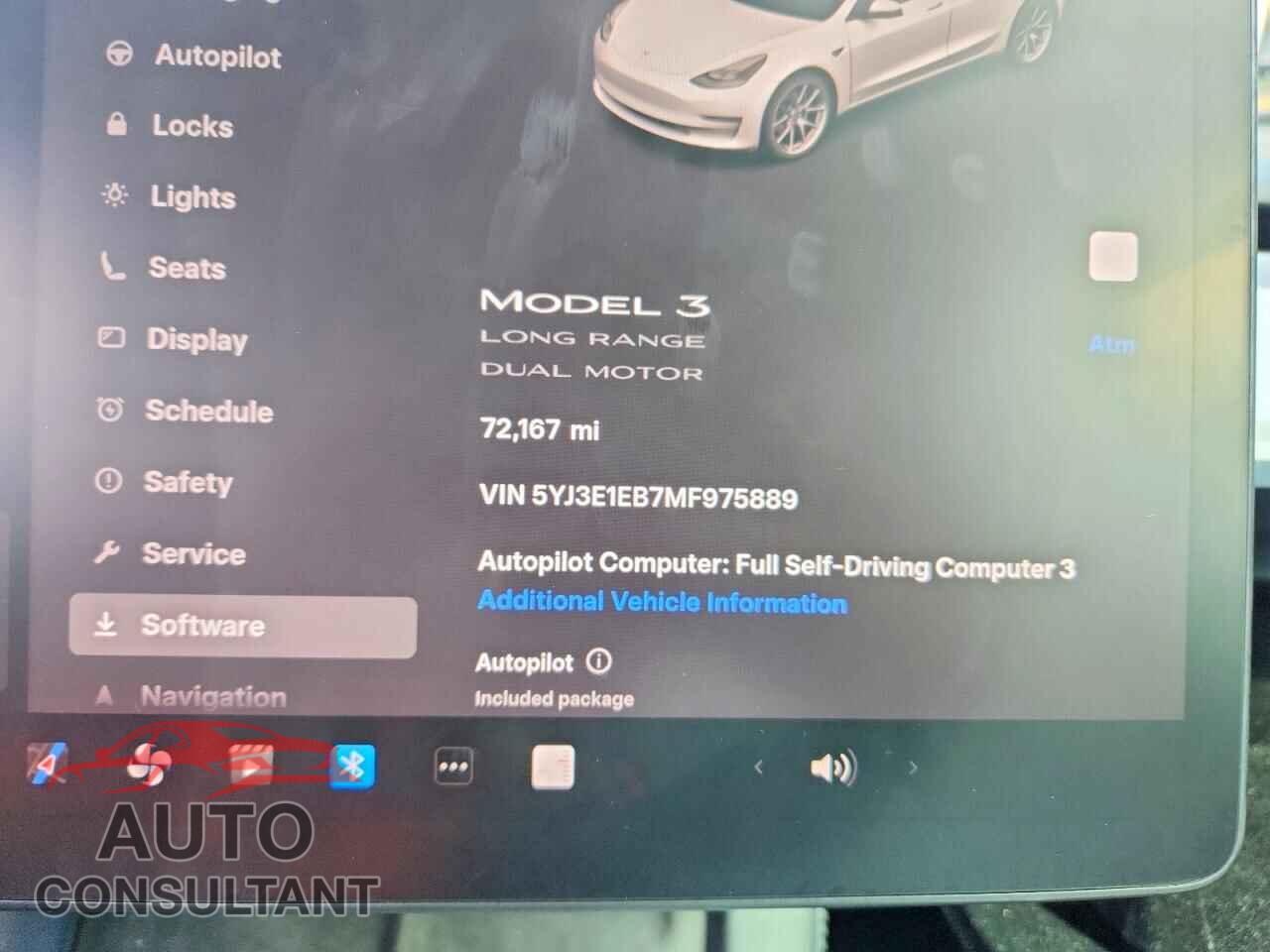 TESLA MODEL 3 2021 - 5YJ3E1EB7MF975889
