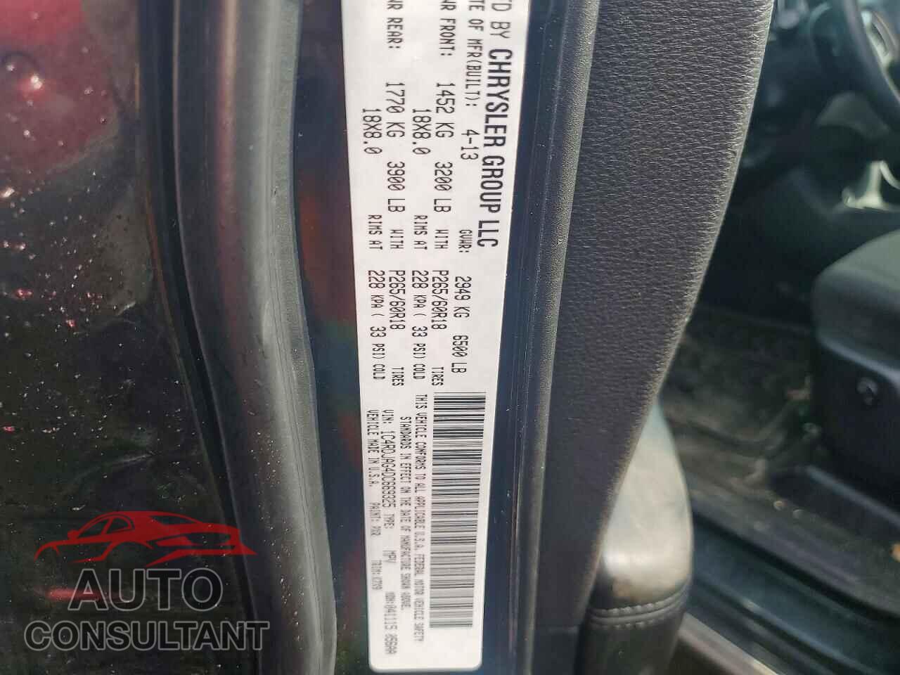 DODGE DURANGO 2013 - 1C4RDJAG4DC669325