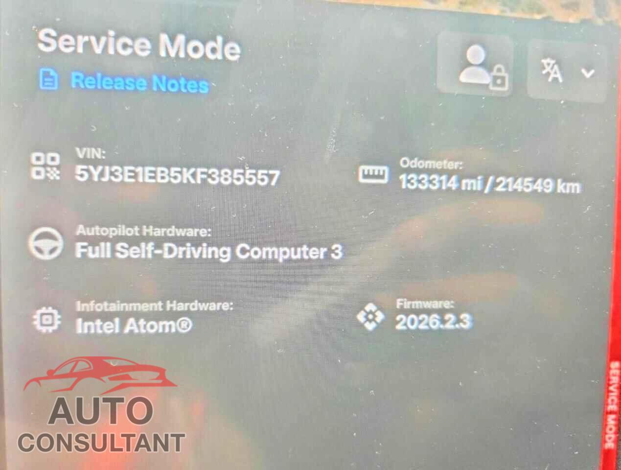 TESLA MODEL 3 2019 - 5YJ3E1EB5KF385557