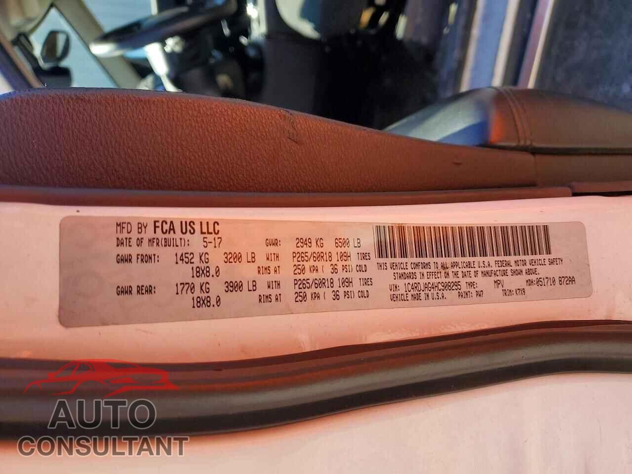 DODGE DURANGO 2017 - 1C4RDJAG4HC908295