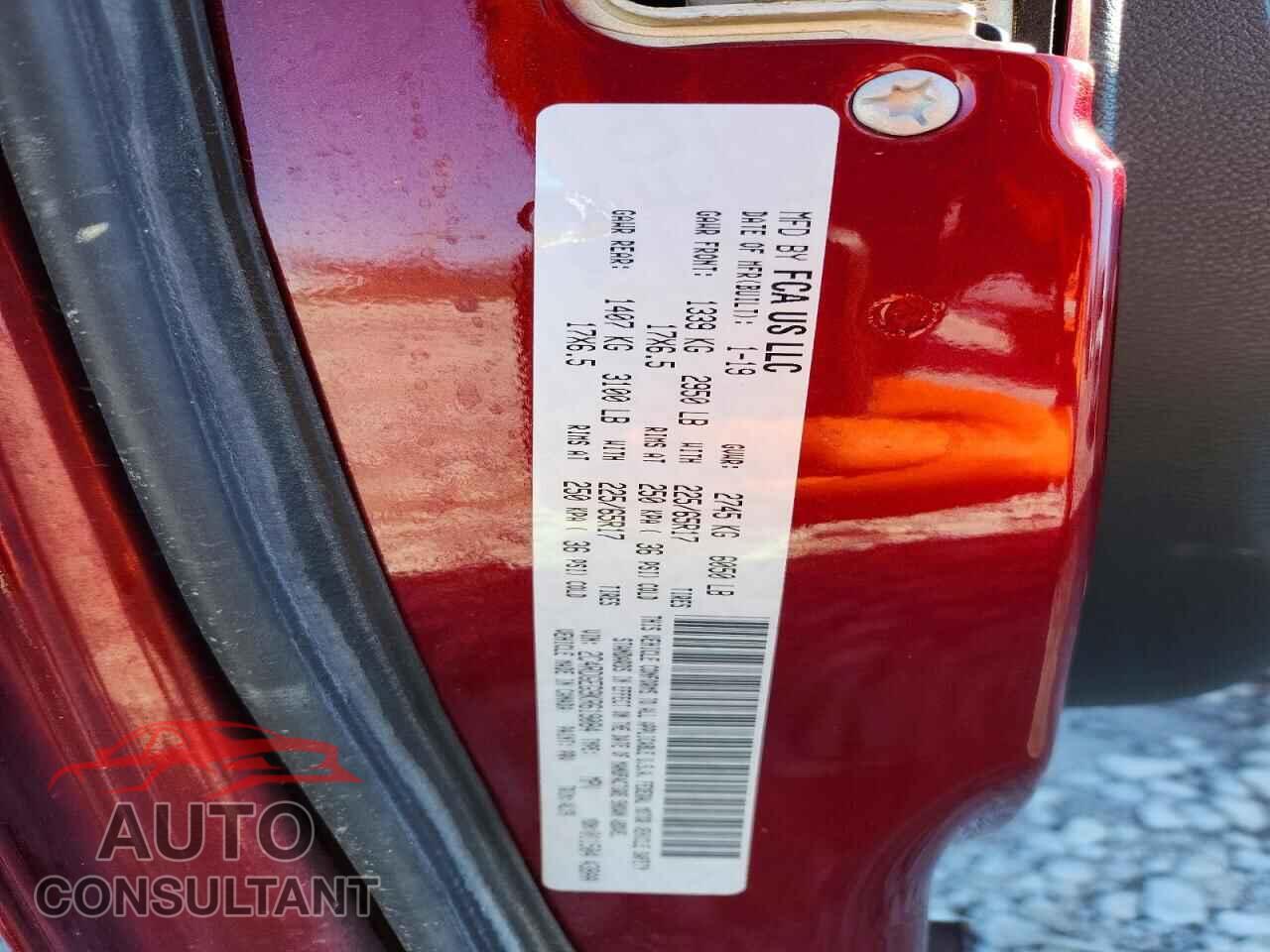 DODGE CARAVAN 2019 - 2C4RDGEG9KR619084