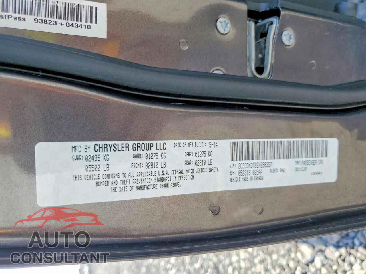 DODGE CHARGER 2014 - 2C3CDXDT8EH296357