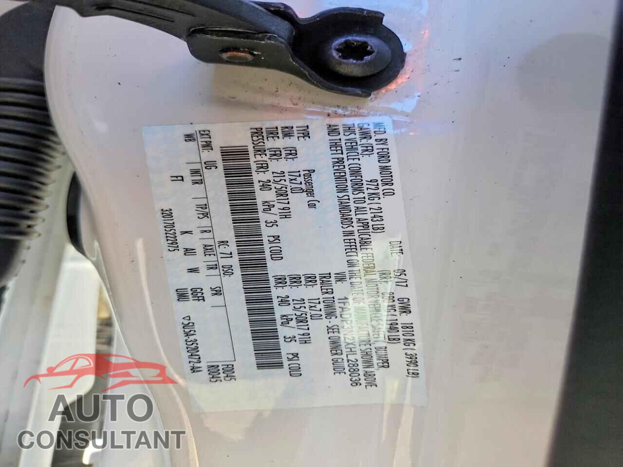 FORD FOCUS 2017 - 1FADP3N2XHL288036