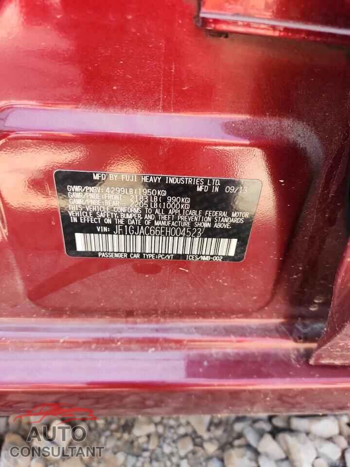 SUBARU IMPREZA 2014 - JF1GJAC66EH004523