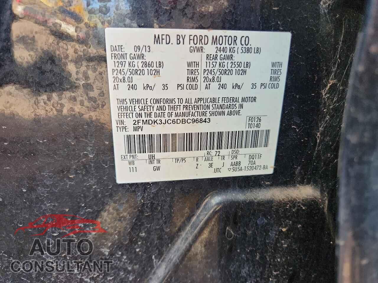 FORD EDGE 2013 - 2FMDK3JC6DBC96843