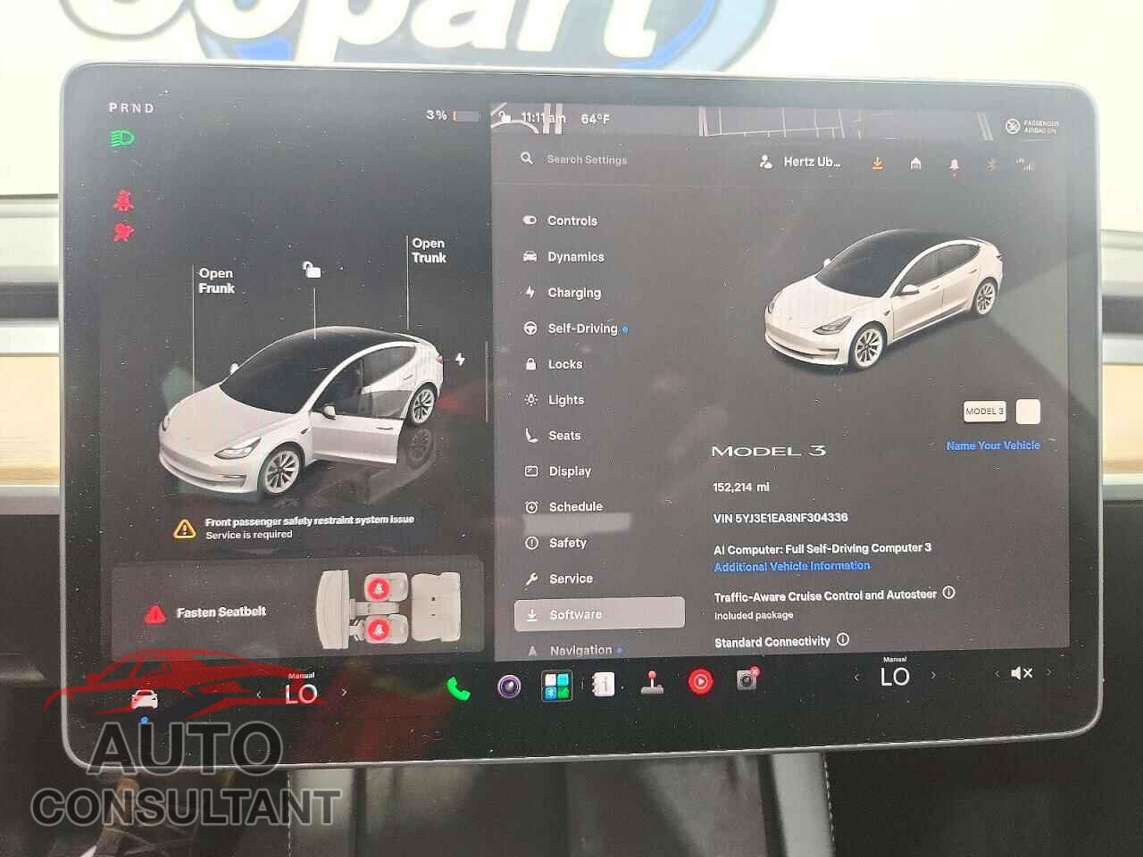 TESLA MODEL 3 2022 - 5YJ3E1EA8NF304336
