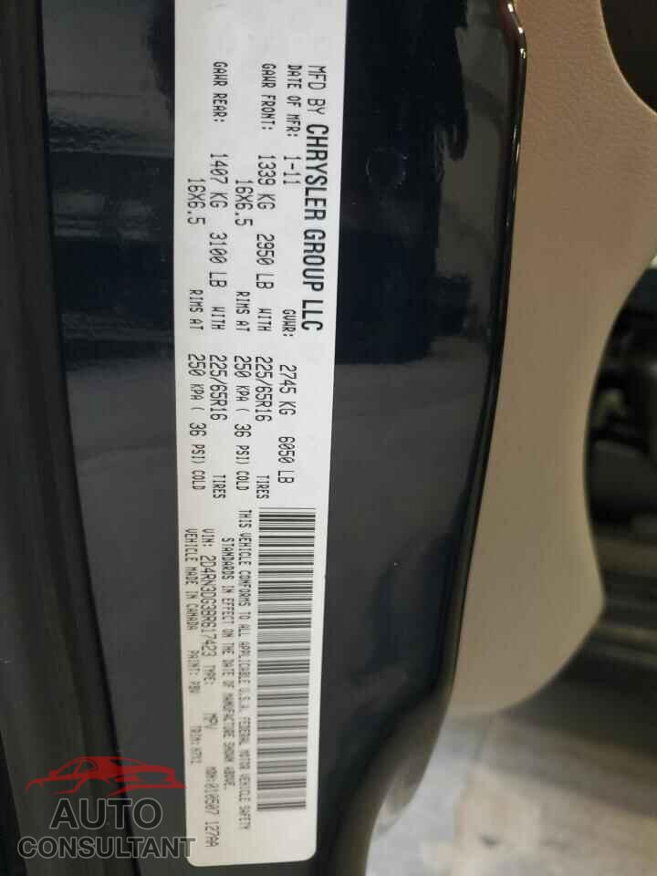 DODGE CARAVAN 2011 - 2D4RN3DG3BR617423