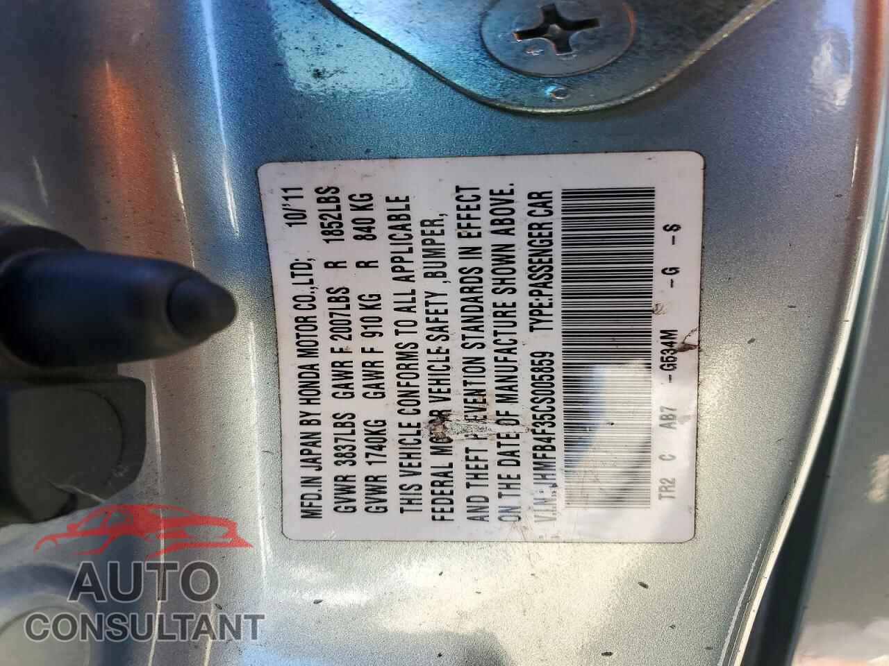 HONDA CIVIC 2012 - JHMFB4F35CS005859