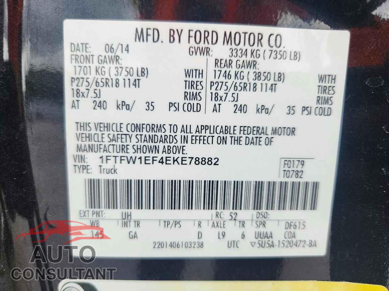 FORD F150 2014 - 1FTFW1EF4EKE78882