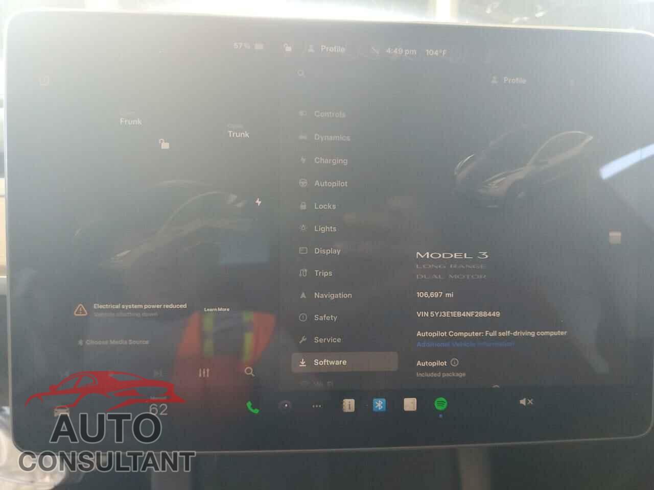TESLA MODEL 3 2022 - 5YJ3E1EB4NF288449