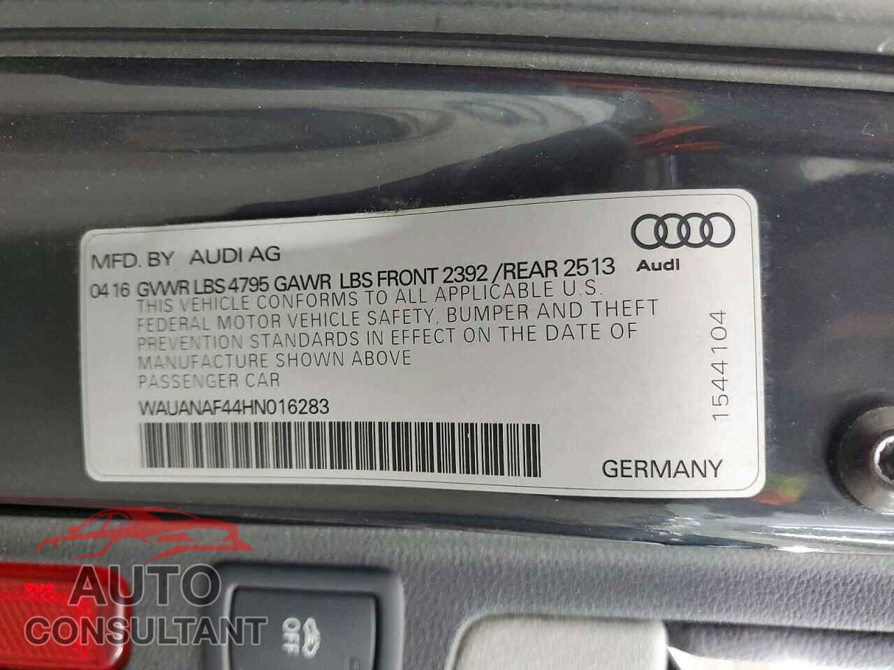 AUDI A4 2017 - WAUANAF44HN016283