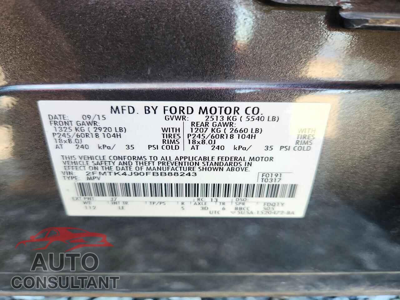 FORD EDGE 2015 - 2FMTK4J90FBB88243