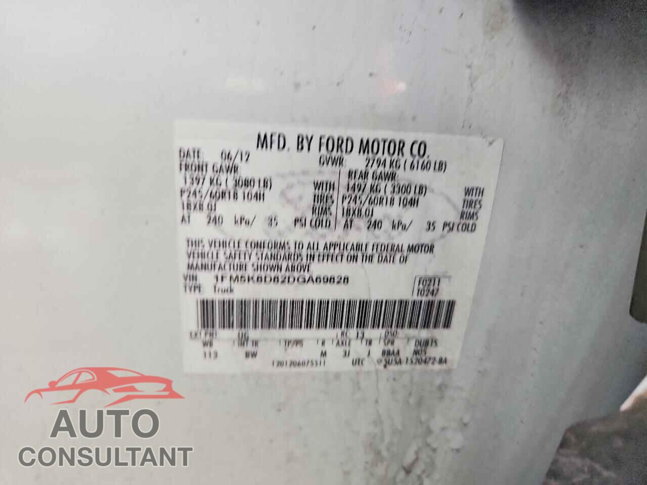 FORD EXPLORER 2013 - 1FM5K8D82DGA69828