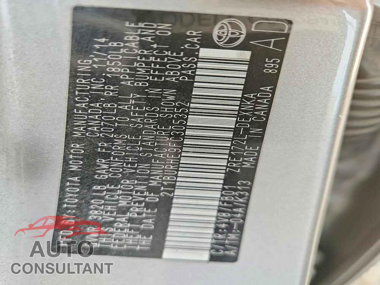 TOYOTA COROLLA 2015 - 2T1BURHE9FC305352