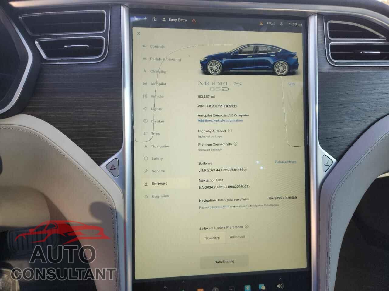 TESLA MODEL S 2015 - 5YJSA1E22FF105333