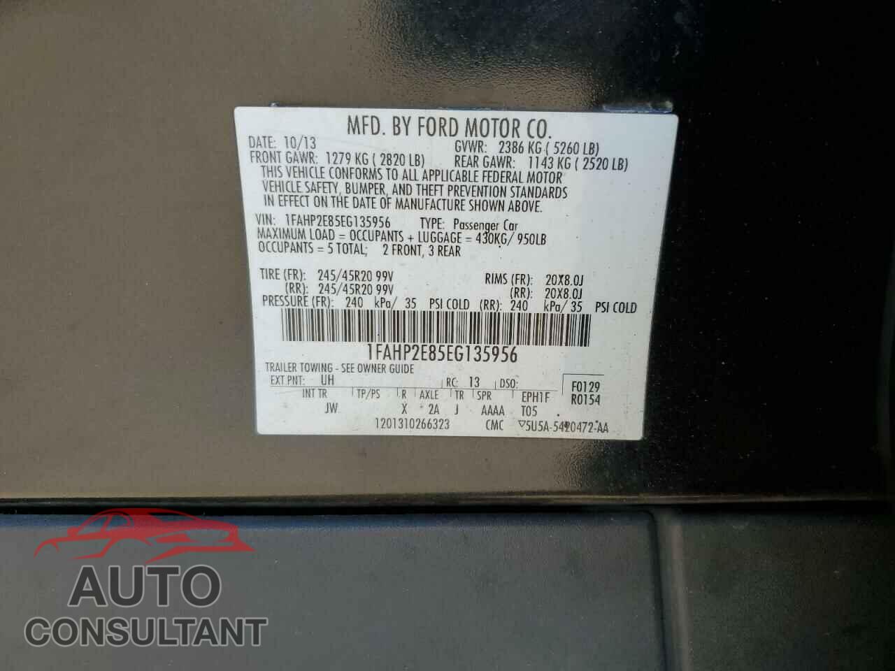 FORD TAURUS 2014 - 1FAHP2E85EG135956