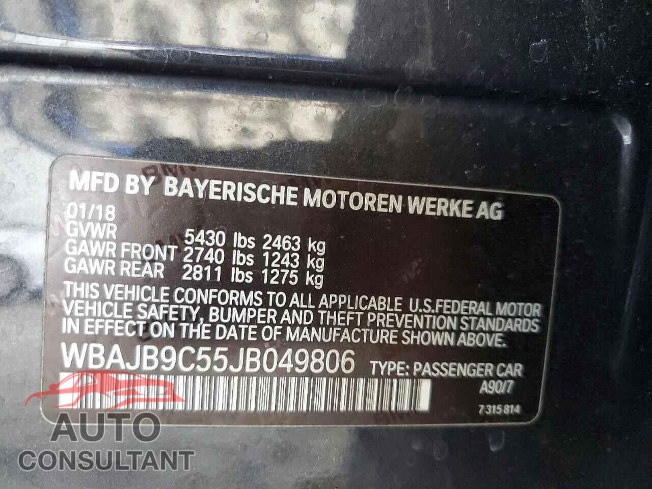 BMW M5 2018 - WBAJB9C55JB049806