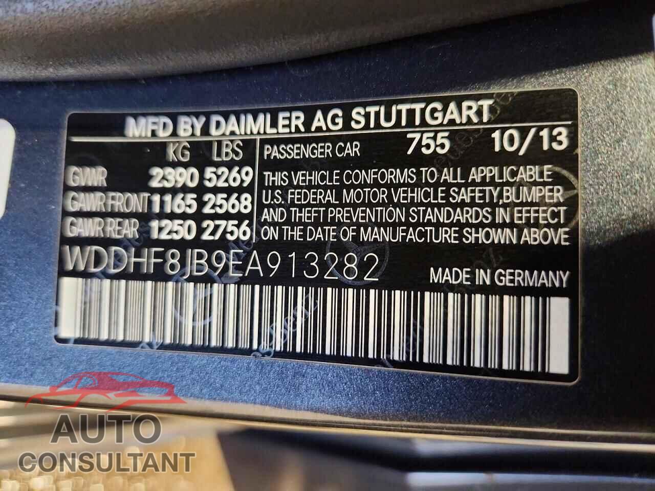 MERCEDES-BENZ E-CLASS 2014 - WDDHF8JB9EA913282
