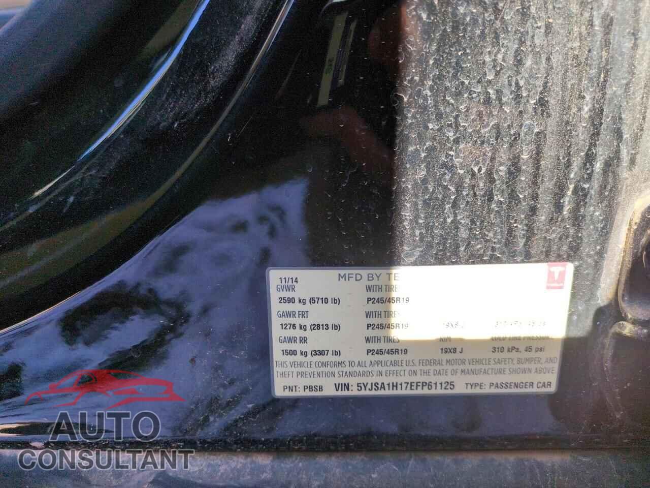 TESLA MODEL S 2014 - 5YJSA1H17EFP61125