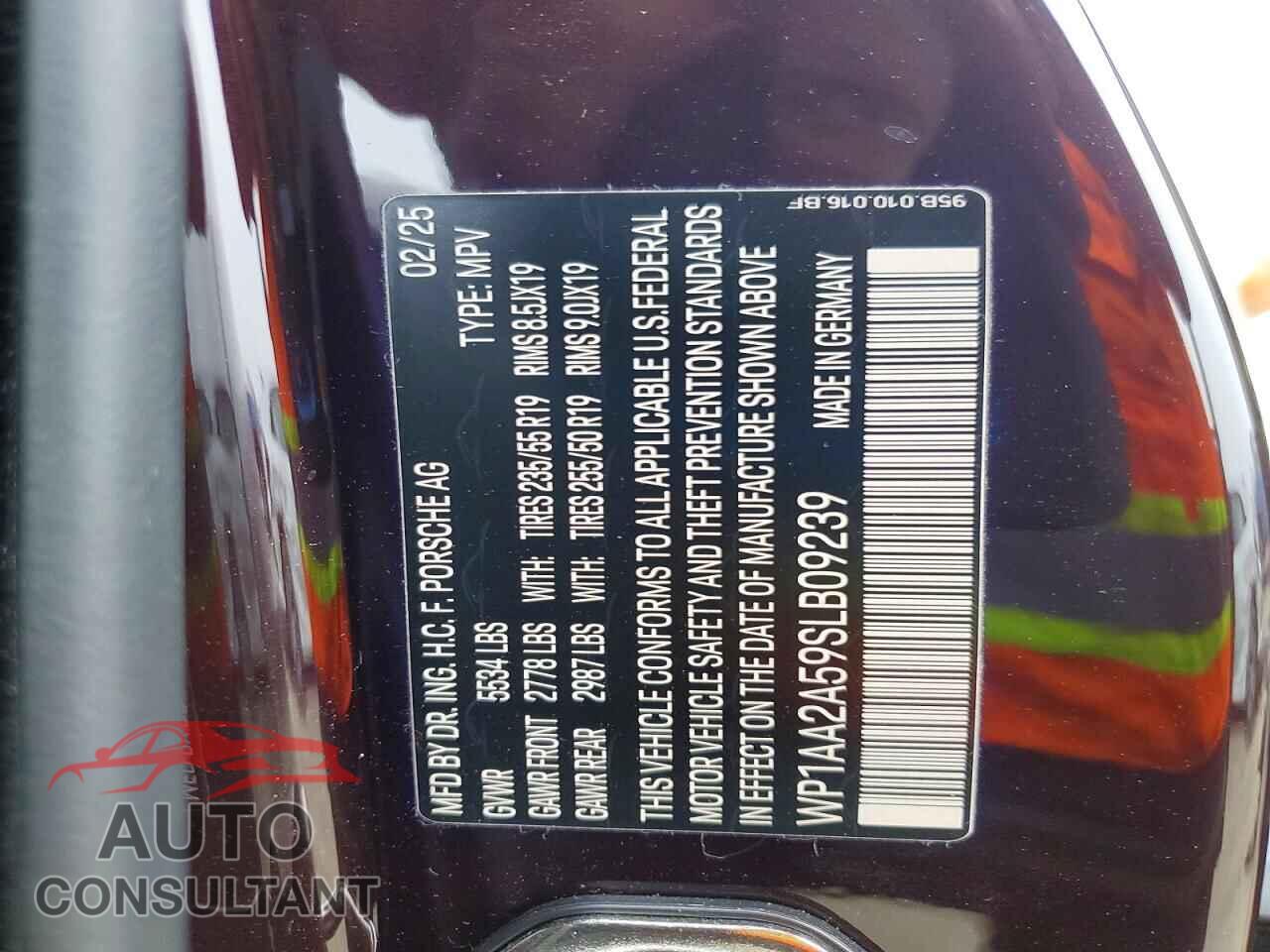 PORSCHE MACAN 2025 - WP1AA2A59SLB09239