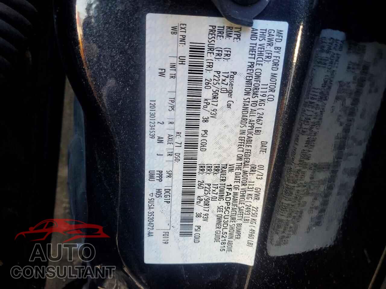 FORD CMAX 2013 - 1FADP5CU3DL521815
