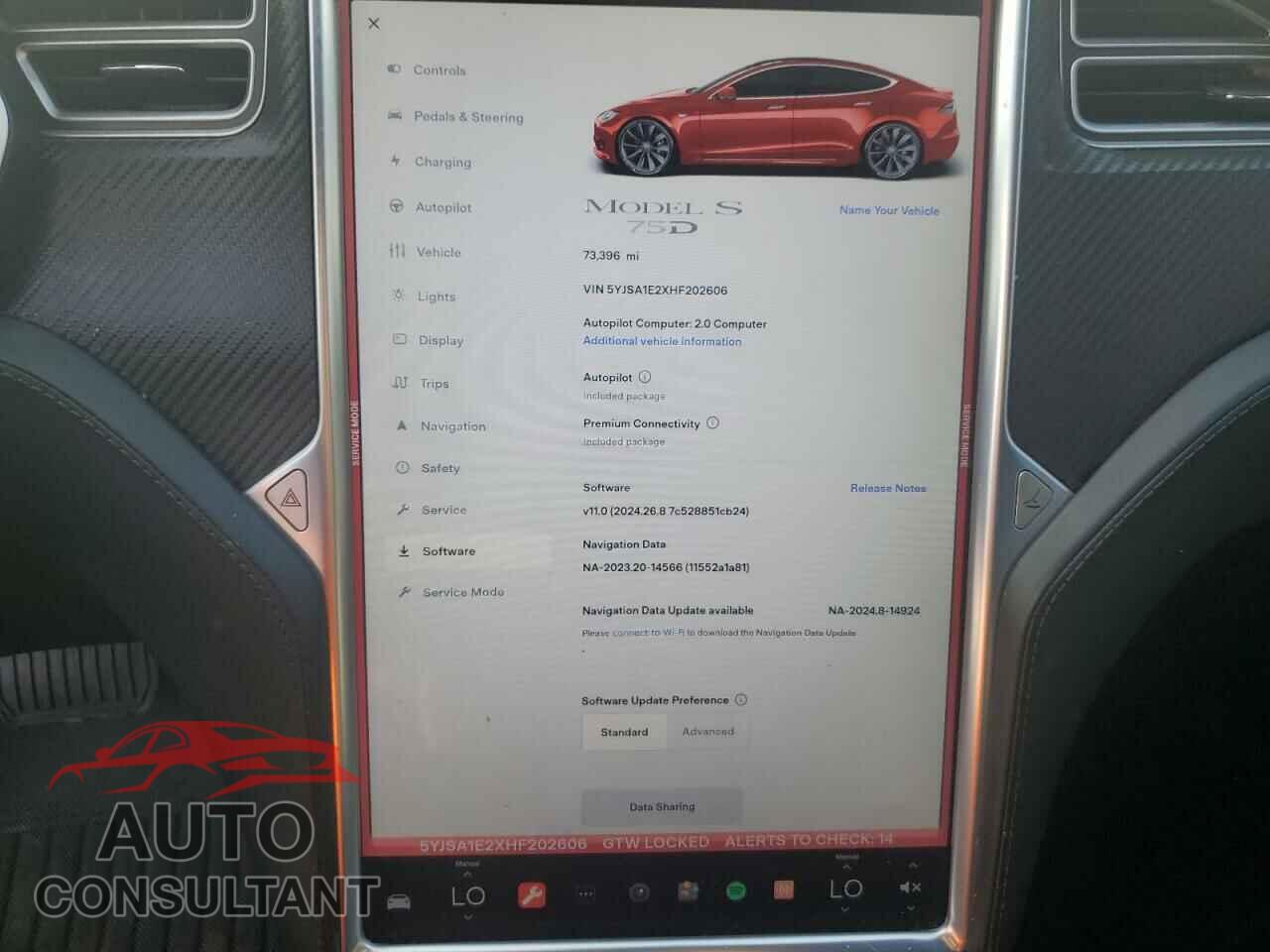 TESLA MODEL S 2017 - 5YJSA1E2XHF202606