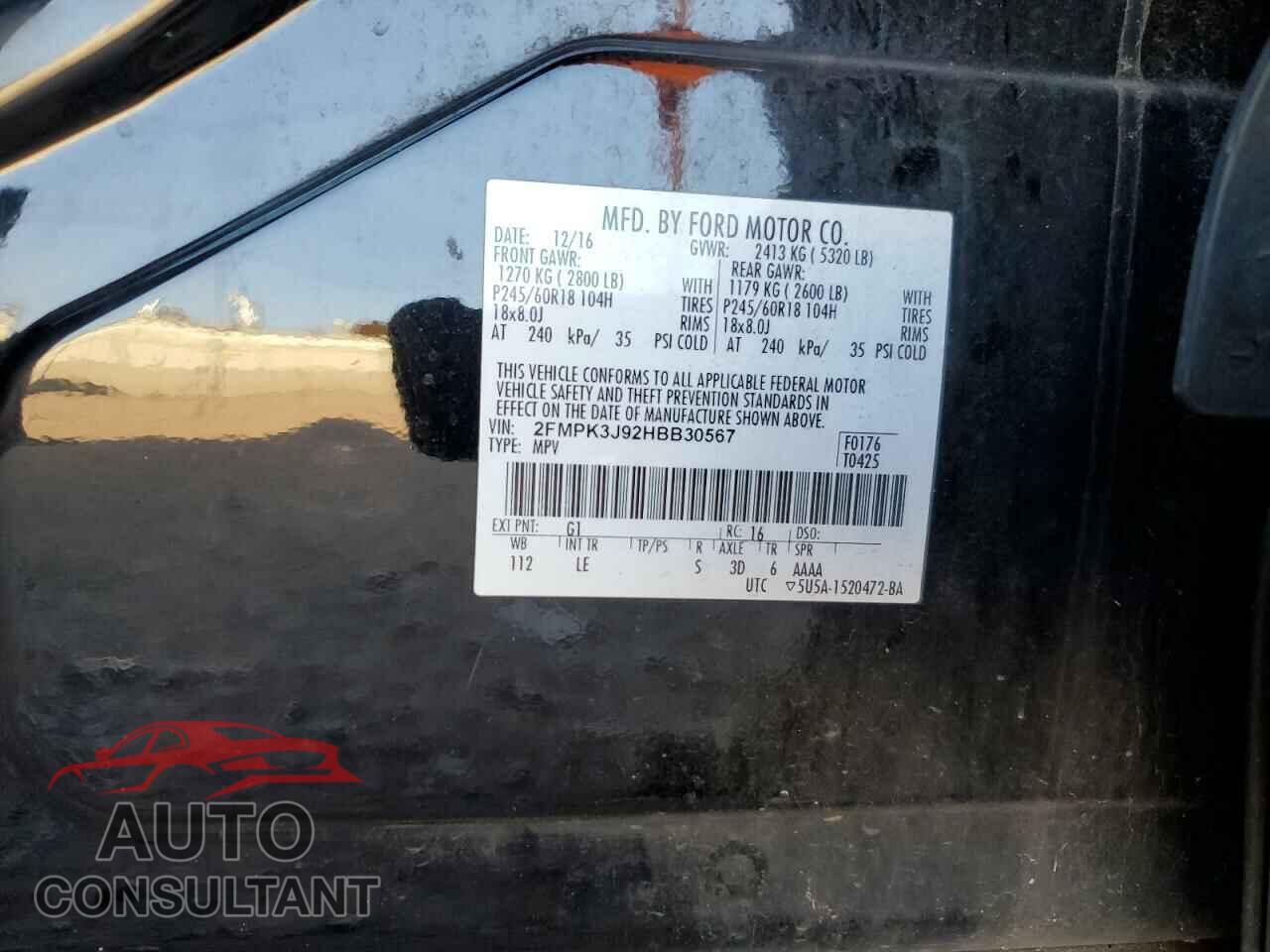 FORD EDGE 2017 - 2FMPK3J92HBB30567