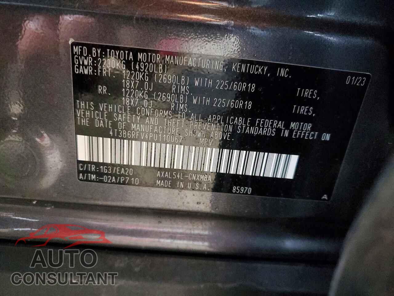 TOYOTA RAV4 2023 - 4T3B6RFV4PU110067