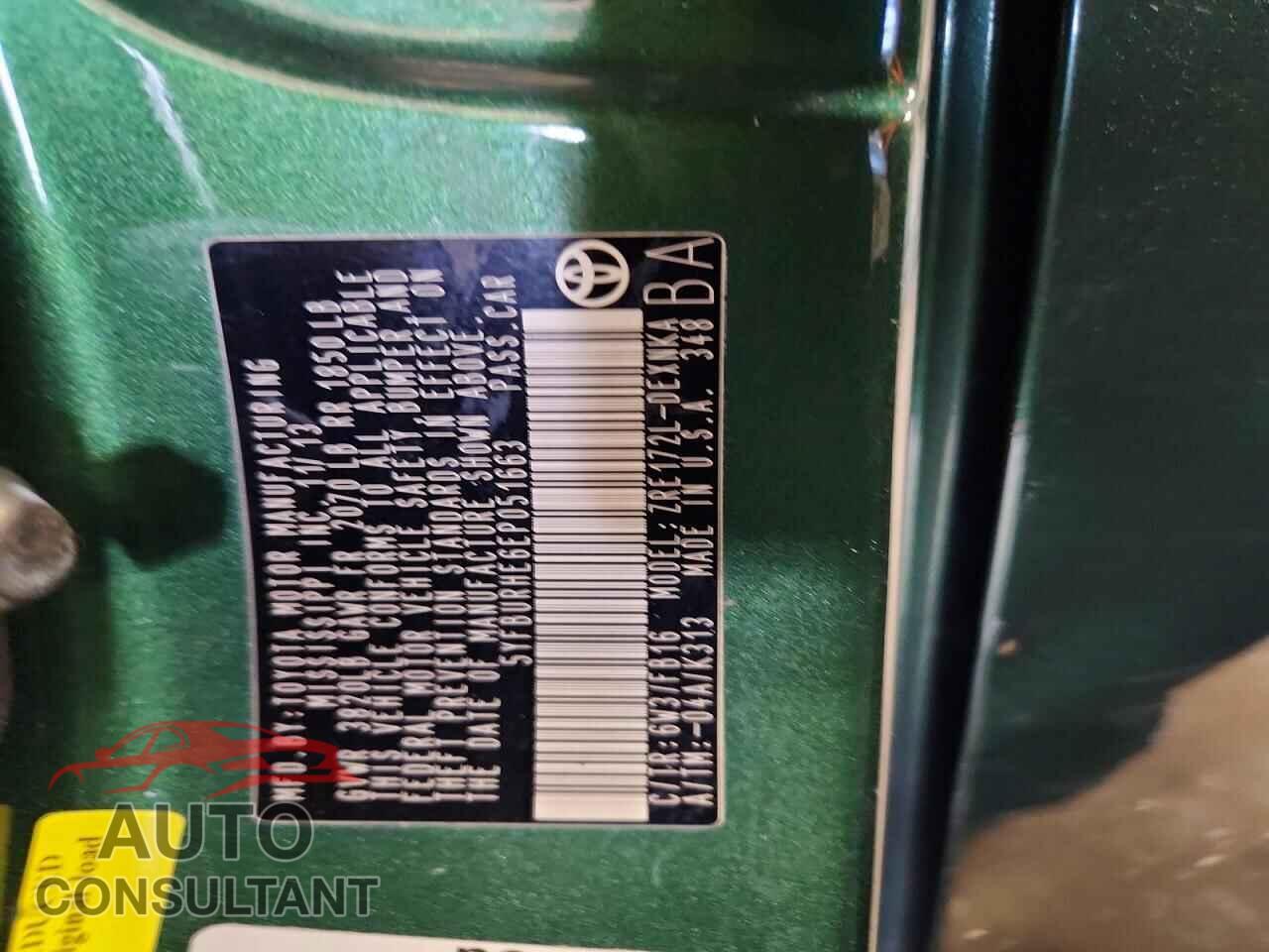 TOYOTA COROLLA 2014 - 5YFBURHE6EP051663