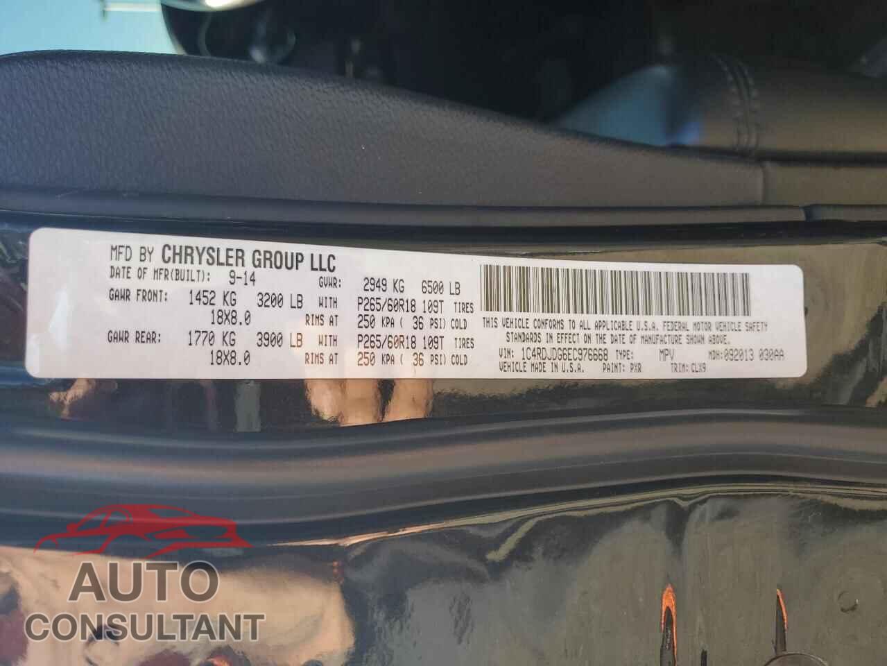 DODGE DURANGO 2014 - 1C4RDJDG6EC976668