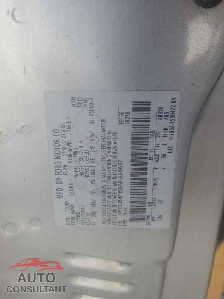 FORD RANGER 2010 - 1FTLR4FE8APA26657