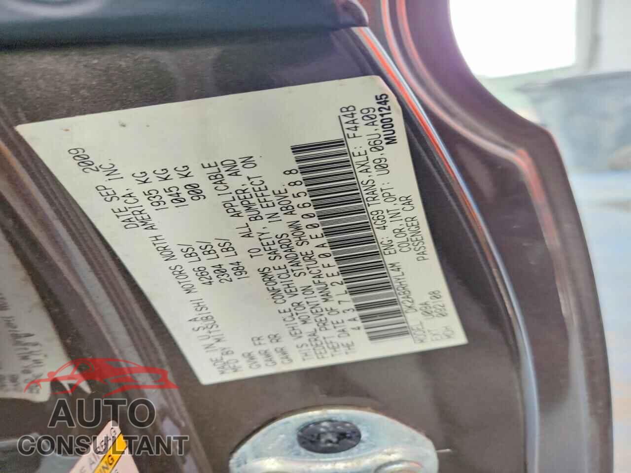 MITSUBISHI ECLIPSE 2010 - 4A37L2EF0AE006588