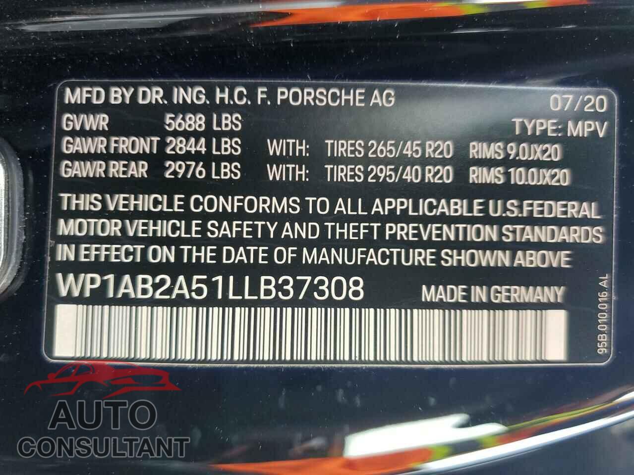 PORSCHE MACAN 2020 - WP1AB2A51LLB37308