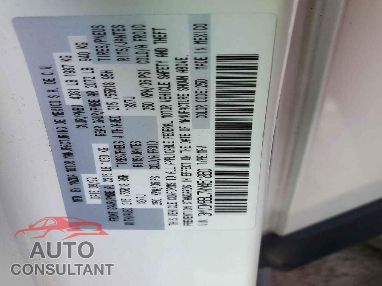 MAZDA CX30 2022 - 3MVDMBBL7NM451860