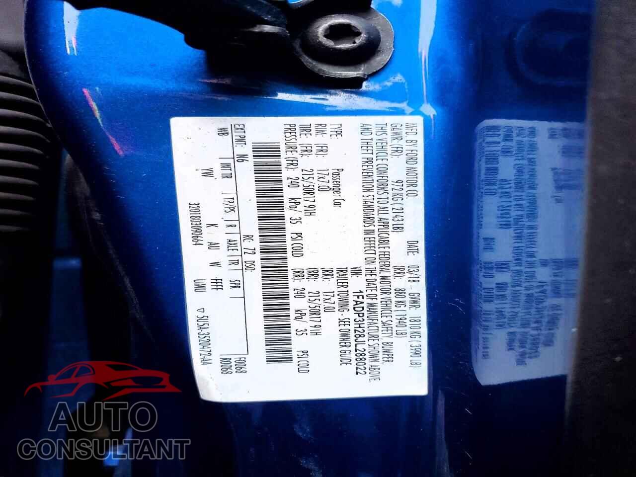 FORD FOCUS 2018 - 1FADP3H28JL288022