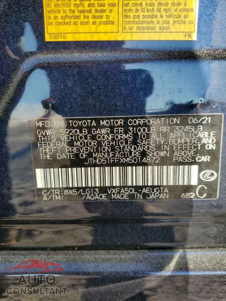 LEXUS LS500 2021 - JTHD51FFXM5014872