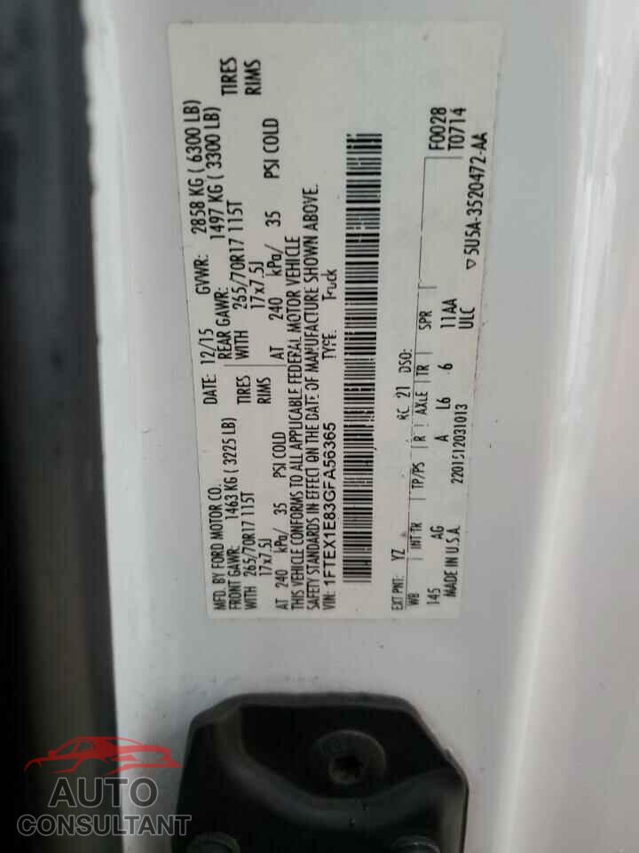 FORD F-150 2016 - 1FTEX1E83GFA56365