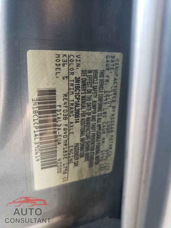 NISSAN VERSA 2010 - 3N1BC1CP1AL390614